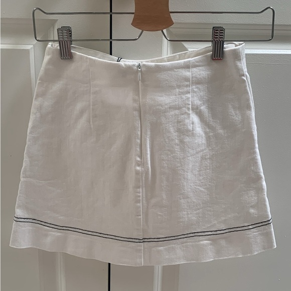 Zara White Denim Navy Mini Skirt XS - Picture 3 of 3